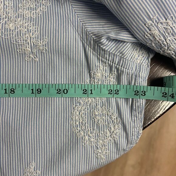 GAP Men’s Casual Paisley Stripe Shirt Blue White Sz L - Picture 5 of 7